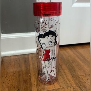 Betty boop Glitter Decorated Acrylic Water Bottle
